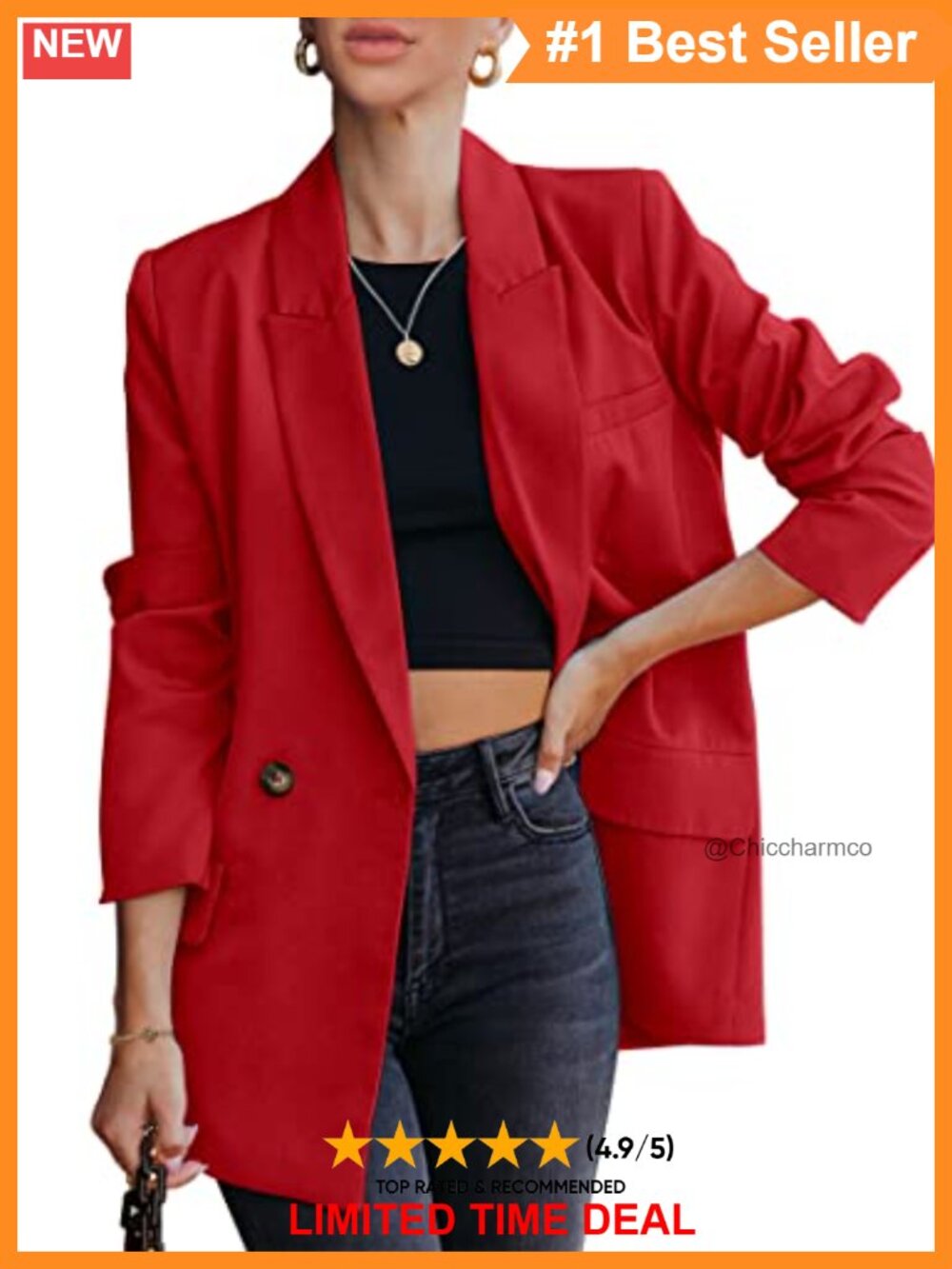 Women's Double Breasted Blazer Full Lined Shoulder Padded Business Casual
